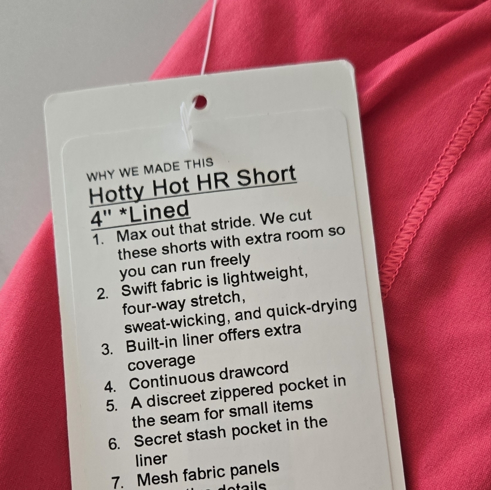NWT Lululemon HIGH RISE Hotty Hot 4" Shorts - Picture 6 of 6